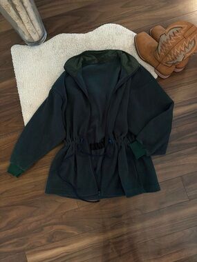 🌲VINTAGE FOREST GREEN ZIP-UP FLEECE JACKET